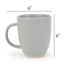 Elanze Designs Raw Clay Bottom Ice Grey 13 ounce Ceramic Coffee Mugs Set of 4