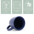 Elanze Designs Raw Clay Bottom Navy Blue 13 ounce Ceramic Coffee Mugs Set of 4