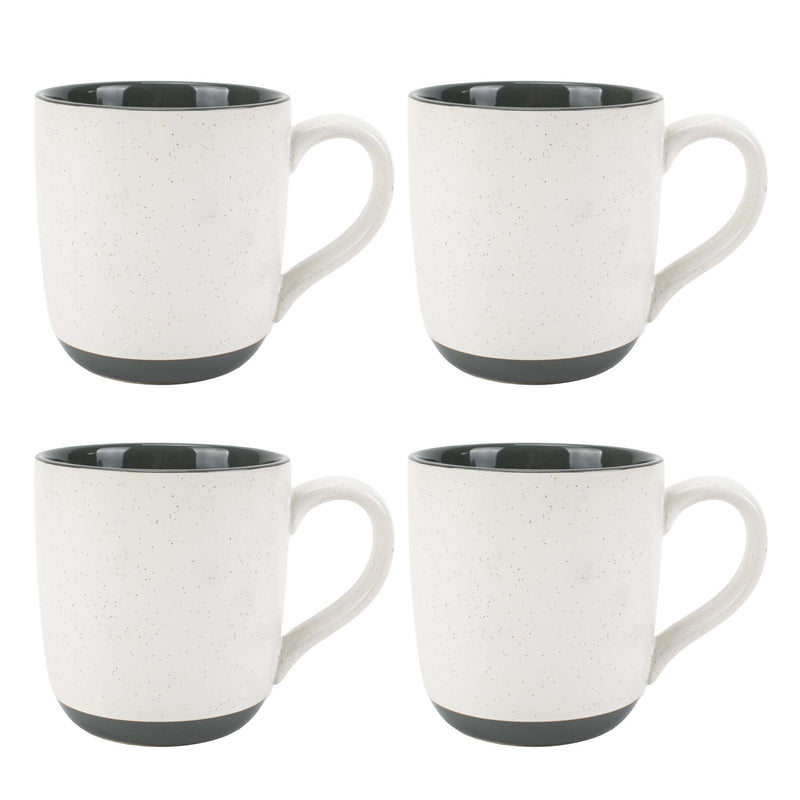 Elanze Designs Typewriter Speckled Grey 13 ounce Ceramic Coffee Mugs Set of 4