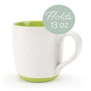 Elanze Designs Typewriter Speckled Sage Green 13 ounce Ceramic Coffee Mugs Set of 4