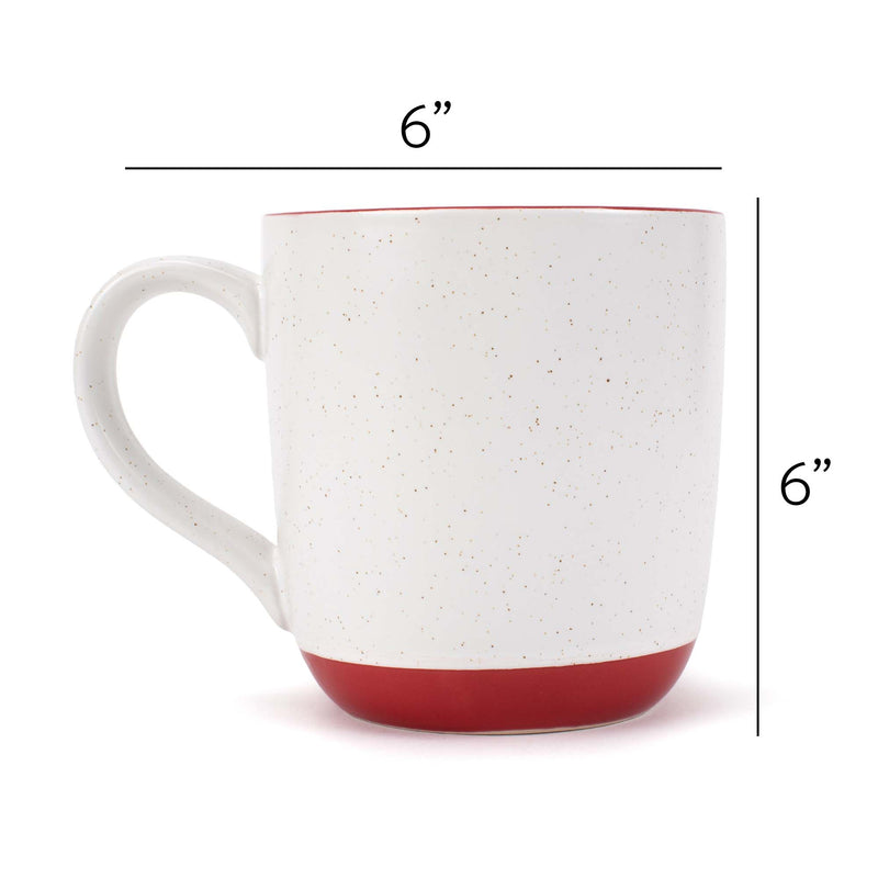Elanze Designs Typewriter Speckled Red 13 ounce Ceramic Coffee Mugs Set of 4