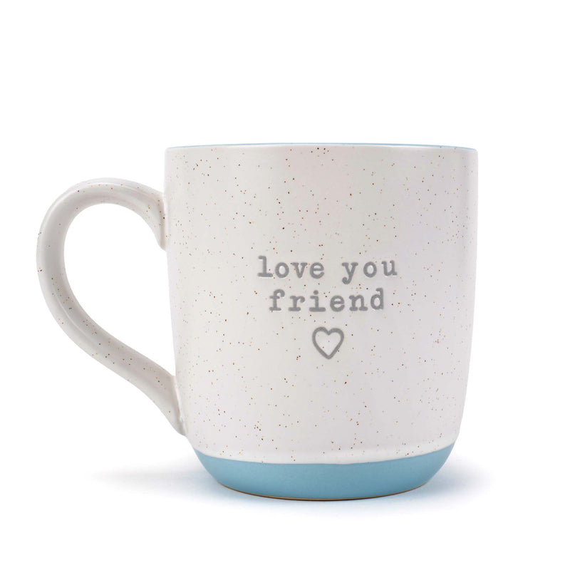 Elanze Designs Love You Friend Speckled Blue 13 ounce Ceramic Coffee Mug