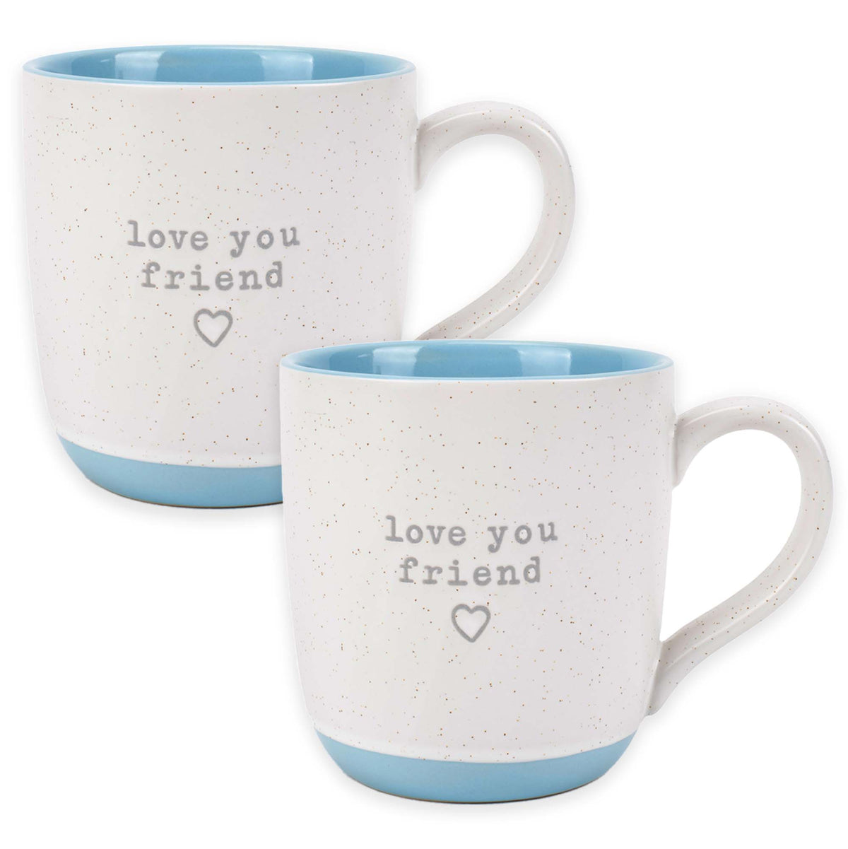 Elanze Designs Love You Friend Speckled Blue 13 ounce Ceramic Coffee M