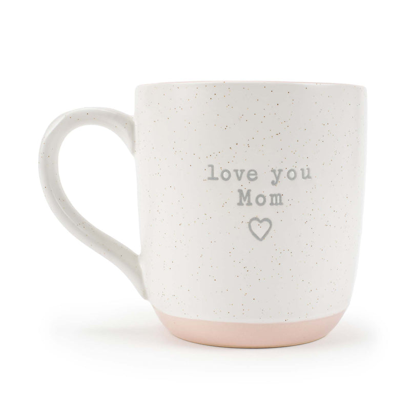 Elanze Designs Love You Mom Speckled Pink 13 ounce Ceramic Coffee Mug