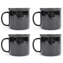 Elanze Designs Speckled Camper Black 13 ounce Ceramic Coffee Mugs Set of 4