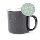 Elanze Designs Speckled Camper Black 13 ounce Ceramic Coffee Mugs Set of 4