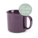 Elanze Designs Speckled Camper Purple 13 ounce Ceramic Coffee Mugs Set of 4