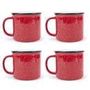Elanze Designs Speckled Camper Red 13 ounce Ceramic Coffee Mugs Set of 4