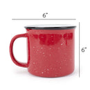 Elanze Designs Speckled Camper Red 13 ounce Ceramic Coffee Mugs Set of 4