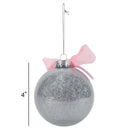 Elanze Designs 25th Anniversary Silver Tone 4 inch Blown Glass Ball Christmas Ornament