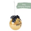 Elanze Designs 50th Anniversary Gold Tone 4 inch Blown Glass Ball Christmas Ornament