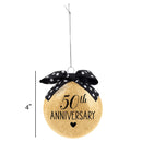 Elanze Designs 50th Anniversary Gold Tone 4 inch Blown Glass Ball Christmas Ornament