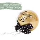 Elanze Designs 50th Anniversary Gold Tone 4 inch Blown Glass Ball Christmas Ornament