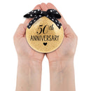 Elanze Designs 50th Anniversary Gold Tone 4 inch Blown Glass Ball Christmas Ornament