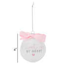 Elanze Designs Sisters By Heart Silver Tone 4 inch Blown Glass Ball Christmas Ornament