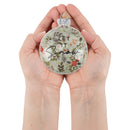 Elanze Designs Let It Snow Blue Floral 4 inch Glass Round Disc Christmas Ornament
