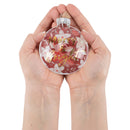 Elanze Designs Merry and Bright Red Floral 4 inch Glass Round Disc Christmas Ornament