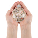 Elanze Designs Joy To The World Floral Pink 4 inch Glass Christmas Ornament