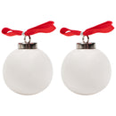 Elanze Designs Mr and Mrs White 3 inch Ceramic Christmas Ball Ornaments 2 Piece Boxed Set