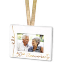 Elanze Designs 50th Anniversary White 4 x 3 Metal Mini Picture Frame Christmas Ornament