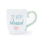 Elanze Designs So Very Blessed Floral Blue 13 ounce Ceramic Coffee Mug