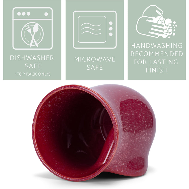 Elanze Designs Reactive 14 ounce Ceramic Handwarmer Mugs Set of 2, Maraschino Red