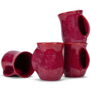 Elanze Designs Reactive 14 ounce Ceramic Handwarmer Mugs Set of 4, Maraschino Red