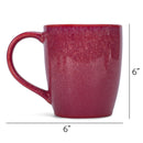 Elanze Designs Reactive 17 ounce Ceramic Curved Body Mugs Set of 4, Maraschino Red