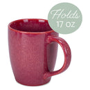 Elanze Designs Reactive 17 ounce Ceramic Curved Body Mugs Set of 4, Maraschino Red