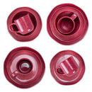 Elanze Designs Reactive Ceramic Dinnerware 16 Piece Set - Service for 4, Maraschino Red