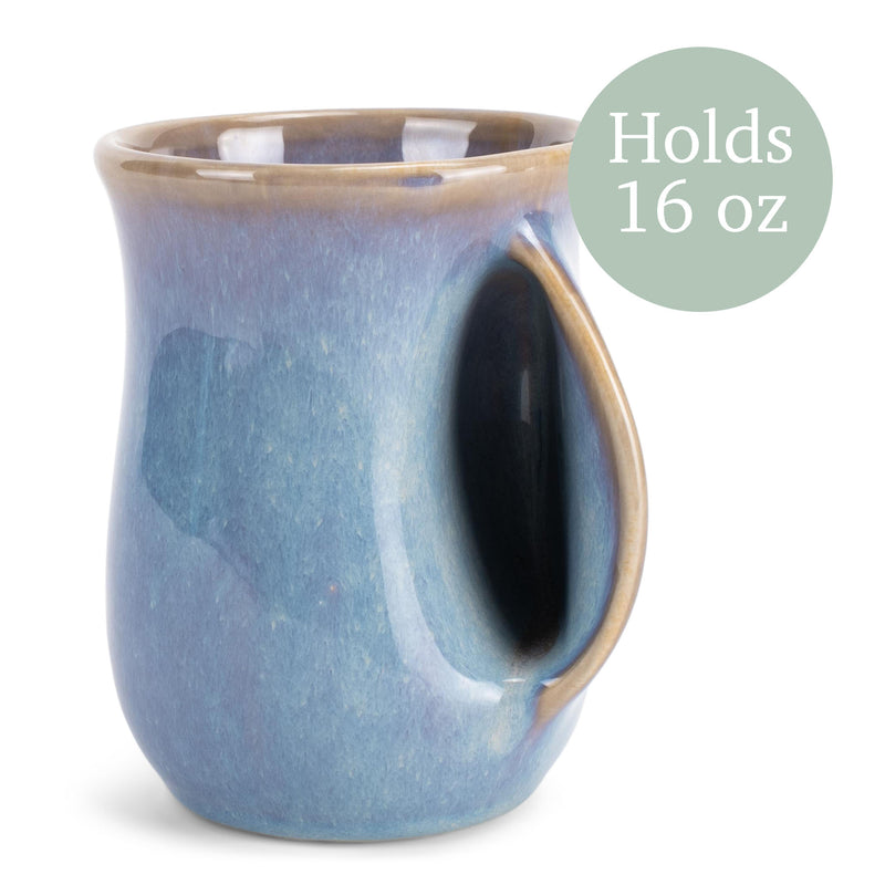 Elanze Designs Reactive 14 ounce Ceramic Handwarmer Mug, Ocean Sunrise