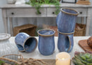 Elanze Designs Reactive 14 ounce Ceramic Handwarmer Mugs Set of 4, Ocean Sunrise