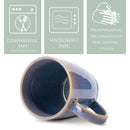 Elanze Designs Reactive 17 ounce Ceramic Curved Body Mugs Set of 4, Ocean Sunrise