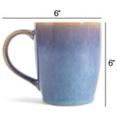 Elanze Designs Reactive 17 ounce Ceramic Curved Body Mugs Set of 4, Ocean Sunrise