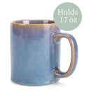 Elanze Designs Reactive 17 ounce Ceramic Straight Body Mugs Set of 4, Ocean Sunrise