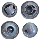 Elanze Designs Reactive Ceramic Dinnerware 16 Piece Set - Service for 4, Ocean Sunrise