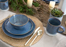Elanze Designs Reactive Ceramic Dinnerware 16 Piece Set - Service for 4, Ocean Sunrise