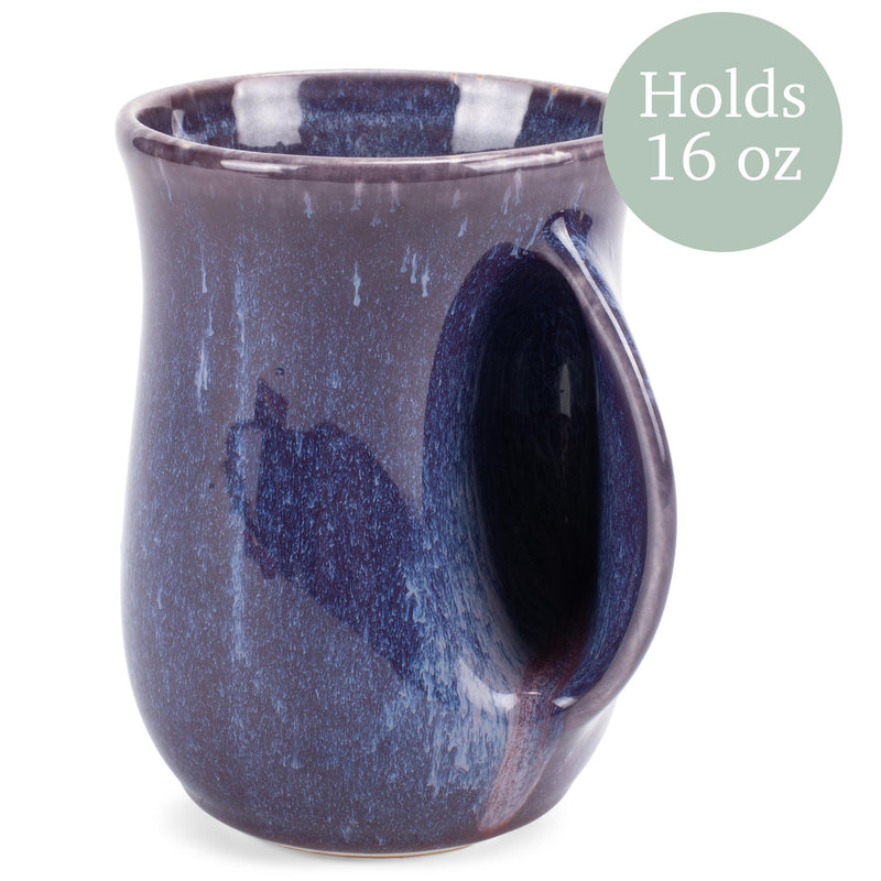 Elanze Designs Reactive 14 ounce Ceramic Handwarmer Mug, Midnight Purple