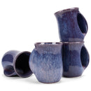 Elanze Designs Reactive 14 ounce Ceramic Handwarmer Mugs Set of 4, Midnight Purple