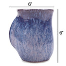 Elanze Designs Reactive 14 ounce Ceramic Handwarmer Mugs Set of 4, Midnight Purple