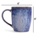 Elanze Designs Reactive 17 ounce Ceramic Curved Body Mugs Set of 4, Midnight Purple
