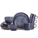 Elanze Designs Reactive Ceramic Dinnerware 16 Piece Set - Service for 4, Midnight Purple
