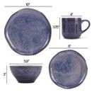 Elanze Designs Reactive Ceramic Dinnerware 16 Piece Set - Service for 4, Midnight Purple