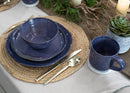 Elanze Designs Reactive Ceramic Dinnerware 16 Piece Set - Service for 4, Midnight Purple