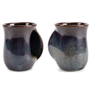 Elanze Designs Reactive 14 ounce Ceramic Handwarmer Mugs Set of 2, Cascade Brown