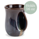 Elanze Designs Reactive 14 ounce Ceramic Handwarmer Mugs Set of 2, Cascade Brown