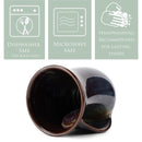 Elanze Designs Reactive 14 ounce Ceramic Handwarmer Mugs Set of 2, Cascade Brown