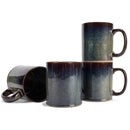 Elanze Designs Reactive 17 ounce Ceramic Straight Body Mugs Set of 4, Cascade Brown