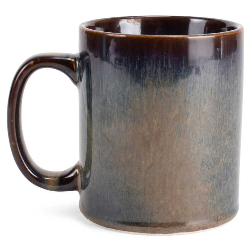 Elanze Designs Reactive 17 ounce Ceramic Straight Body Mugs Set of 4, Cascade Brown