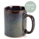 Elanze Designs Reactive 17 ounce Ceramic Straight Body Mugs Set of 4, Cascade Brown